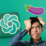 Jeune homme semblant frustré avec des icônes de légumes et ChatGPT