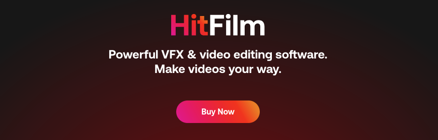 Logiciel puissant de montage vidéo et d'effets visuels pour tous les niveaux. Créez facilement de superbes montages vidéo. Créez des vidéos à votre façon. Un bouton rouge « Acheter maintenant » se trouve sous le texte.