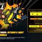 Un personnage de dessin animé tenant un homme en costume symbolise le BTC Bull Token. L'image, qui rappelle un croquis de voiture de brouillon, fait la promotion d'une prévente de crypto-monnaies avec des comptes à rebours, des détails sur les prix et des options d'achat via une carte ou un portefeuille.